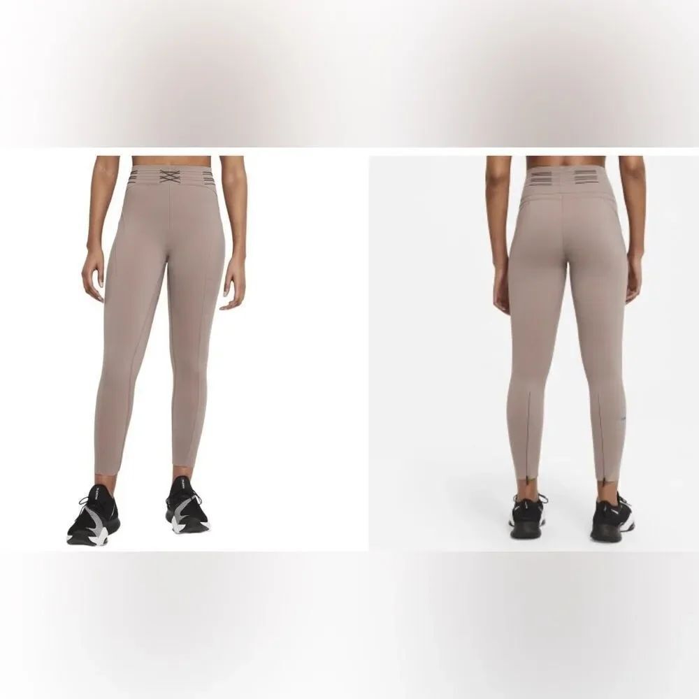 Nike City Ready Tight Fit 7/8 Training Tights Mauve Taupe DA0261 Size M Tall